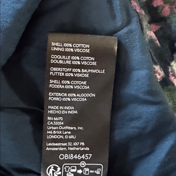 Free People Floral Sundrenched Short Sleeve Maxi Dress Navy Blue Green Size M - Picture 13 of 15